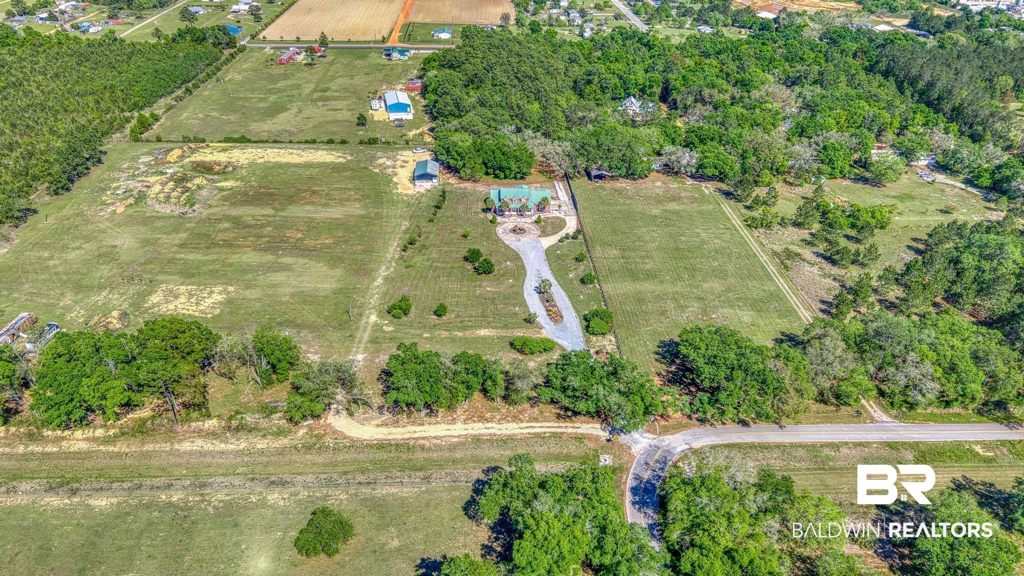 32875 Faircloth Road Lillian, AL 36549 - Photo 76 of 85 Aerial view of sparsely populated area with farmland