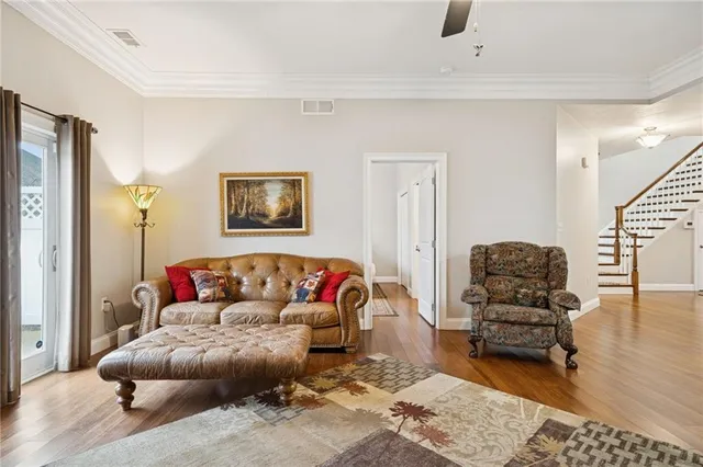 a living room with furniture and a couch