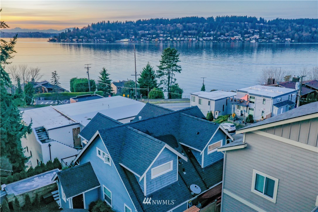 803 North 33rd Street Renton, WA 98056 - Photo 40 of 40 an aerial view of a house with outdoor space and a lake view