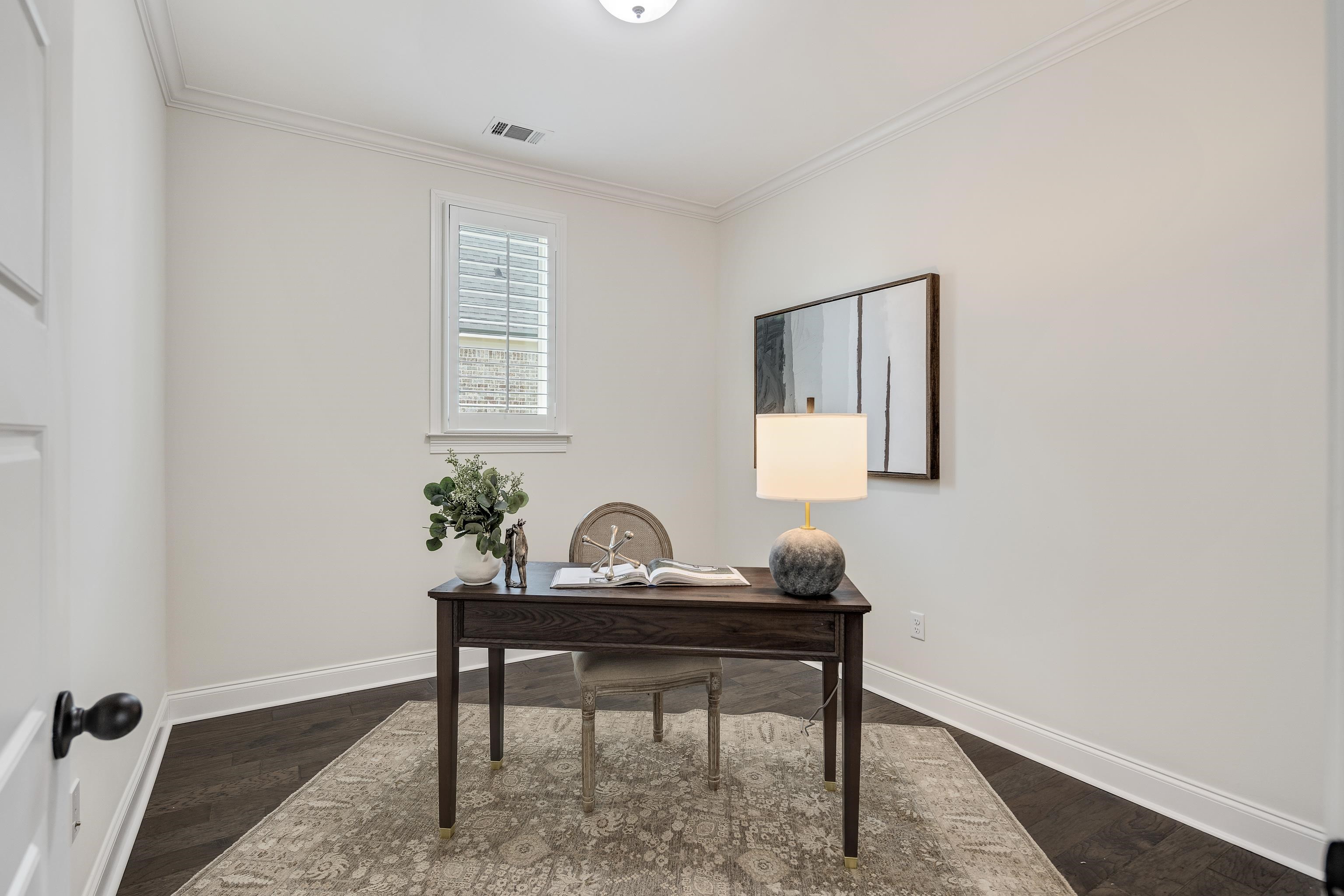 4728 Carousel Lane Collierville, TN 38017 - Photo 25 of 40 Office featuring ornamental molding, baseboards, and dark wood-style floors