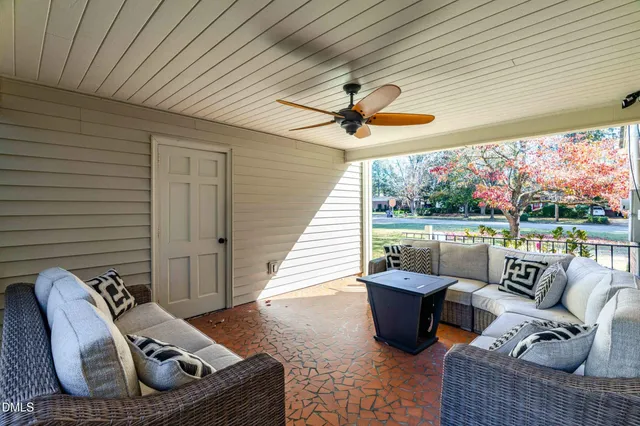 a view of outdoor space with seating