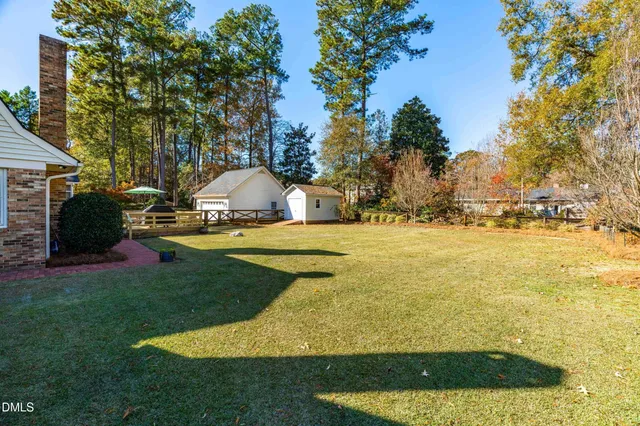 a view of a swimming pool with an outdoor space