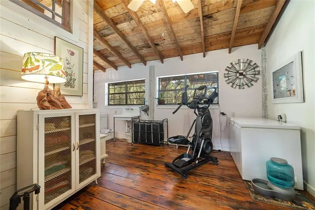 a room with storage and utility