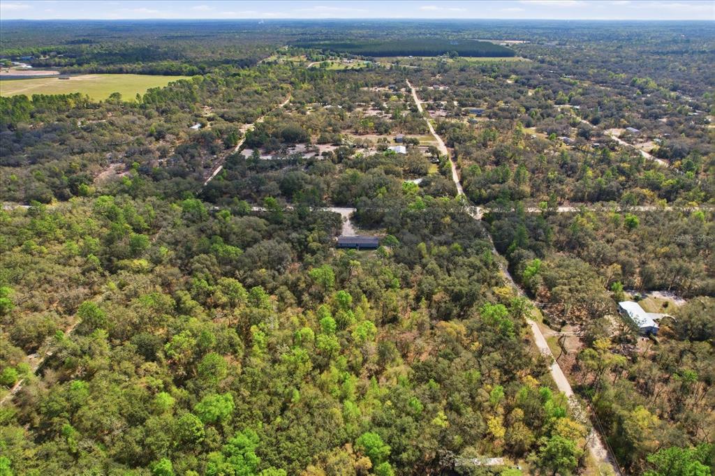 7290 Northeast 110th Avenue Bronson, FL 32621 - Photo 45 of 46 an aerial view of residential houses with outdoor space and trees