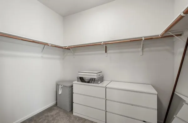 a living room with closet