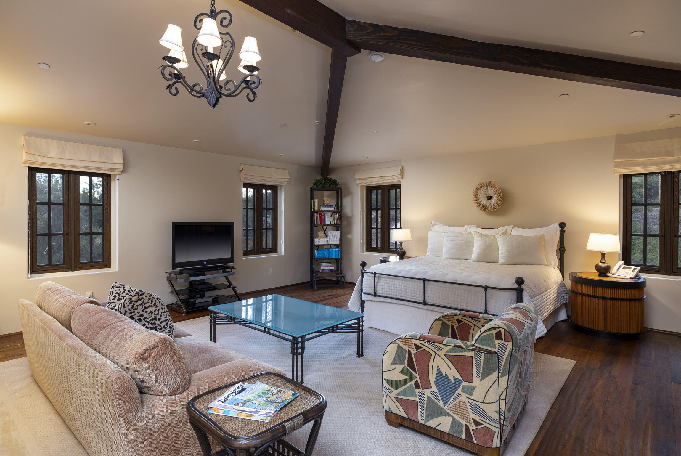 2692 Sycamore Canyon Road Montecito, CA 93108 - Photo 18 of 24 a living room with furniture and a flat screen tv