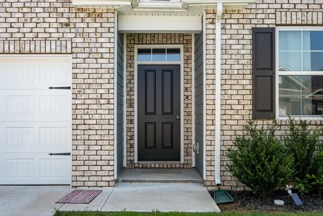 a view of wooden door
