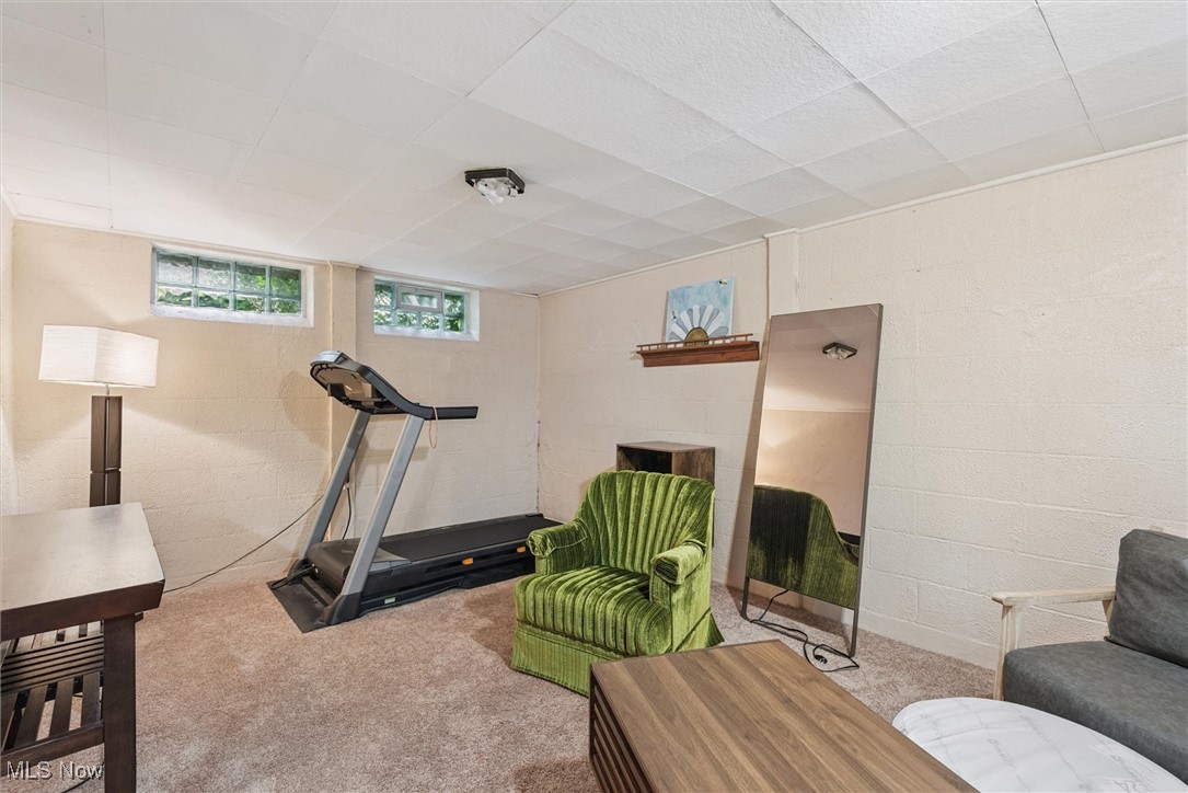 6234 Holburn Road Parma, OH 44129 - Photo 22 of 34 Workout area with carpet and a drop ceiling
