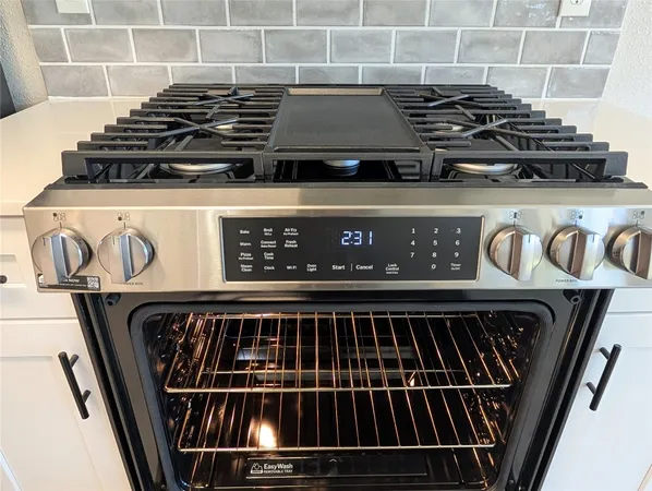 a close view of stove top oven