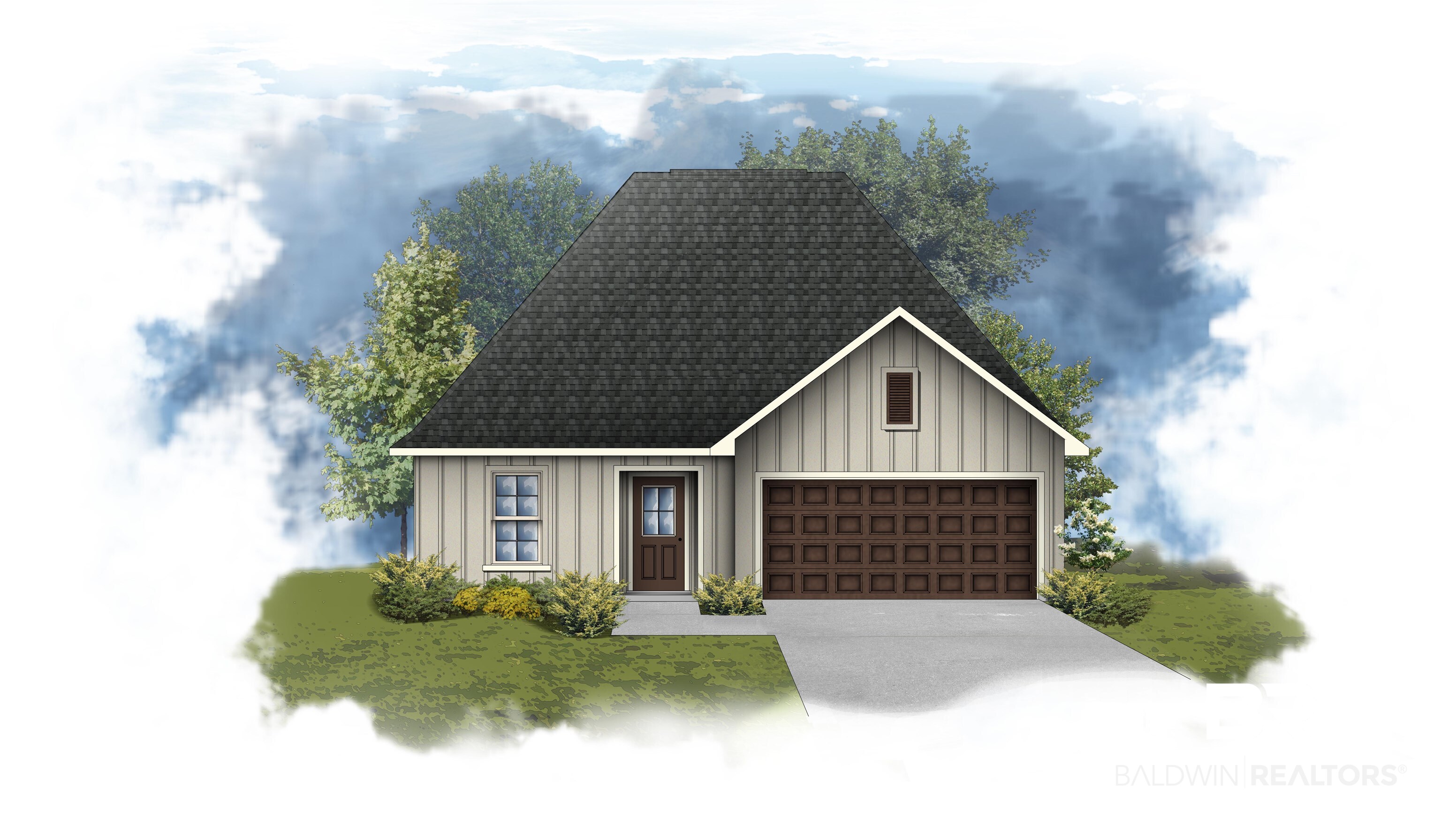 11209 Seaglass Circle Foley, AL 36535 - Photo 1 of 2 Architectural Rendering. Illustrating the exterior facade of the property, including its structural elements and landscaping features