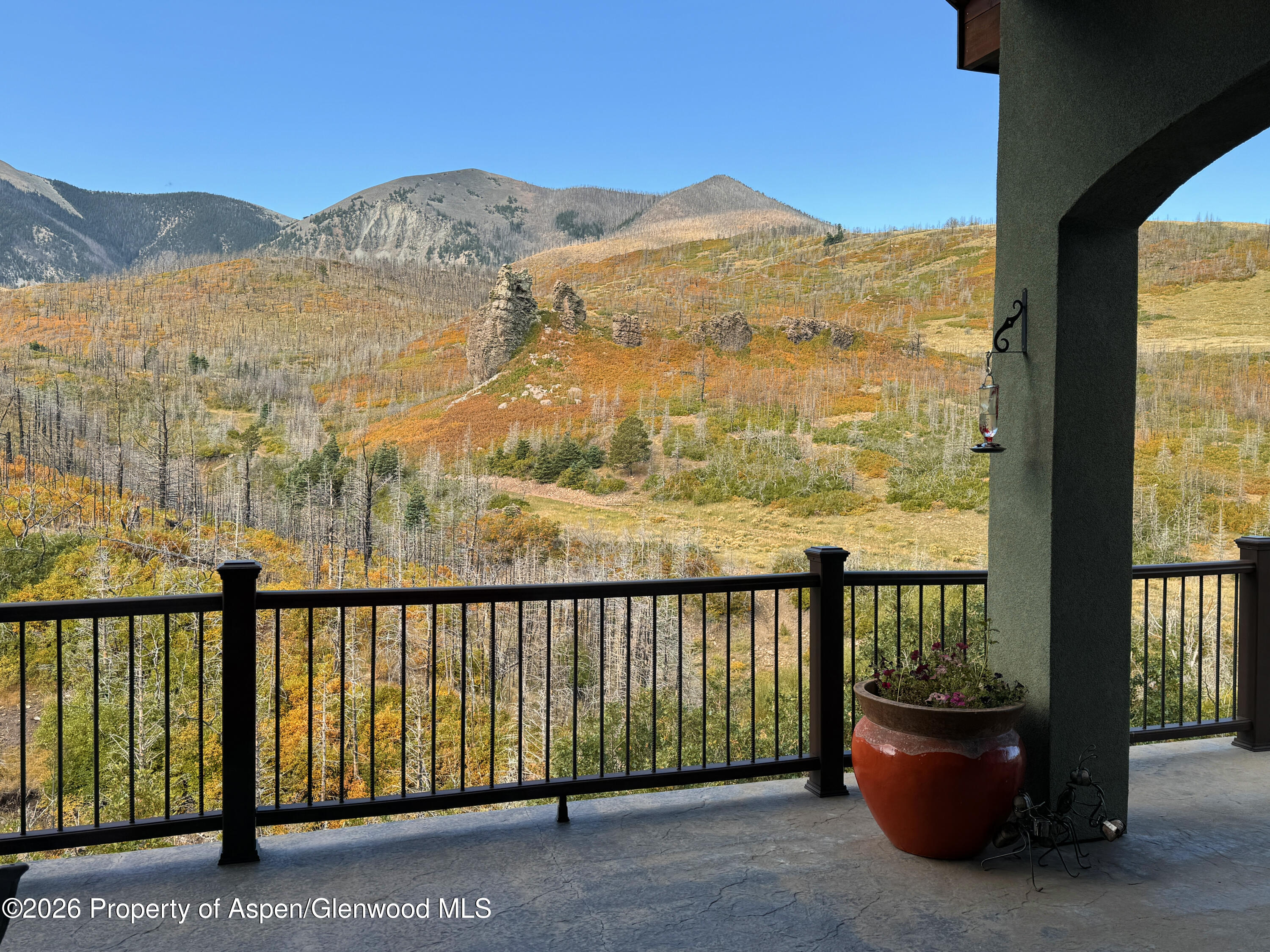 1833 Yellowstone Creek Road Gardner, CO 81040 - Photo 46 of 50 a view of a terrace with a bench