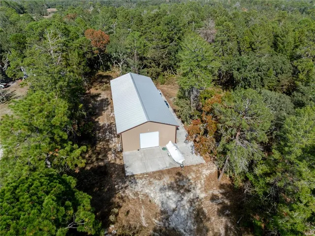 a view of backyard of house