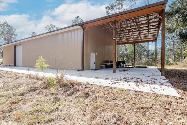 a view of a large room with a large window