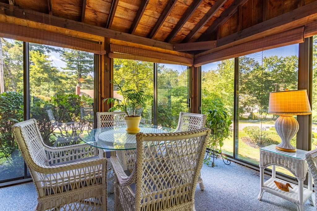2 Victor Drive Ayer, MA 01432 - Photo 21 of 42 a dining room with furniture a patio and a garden view