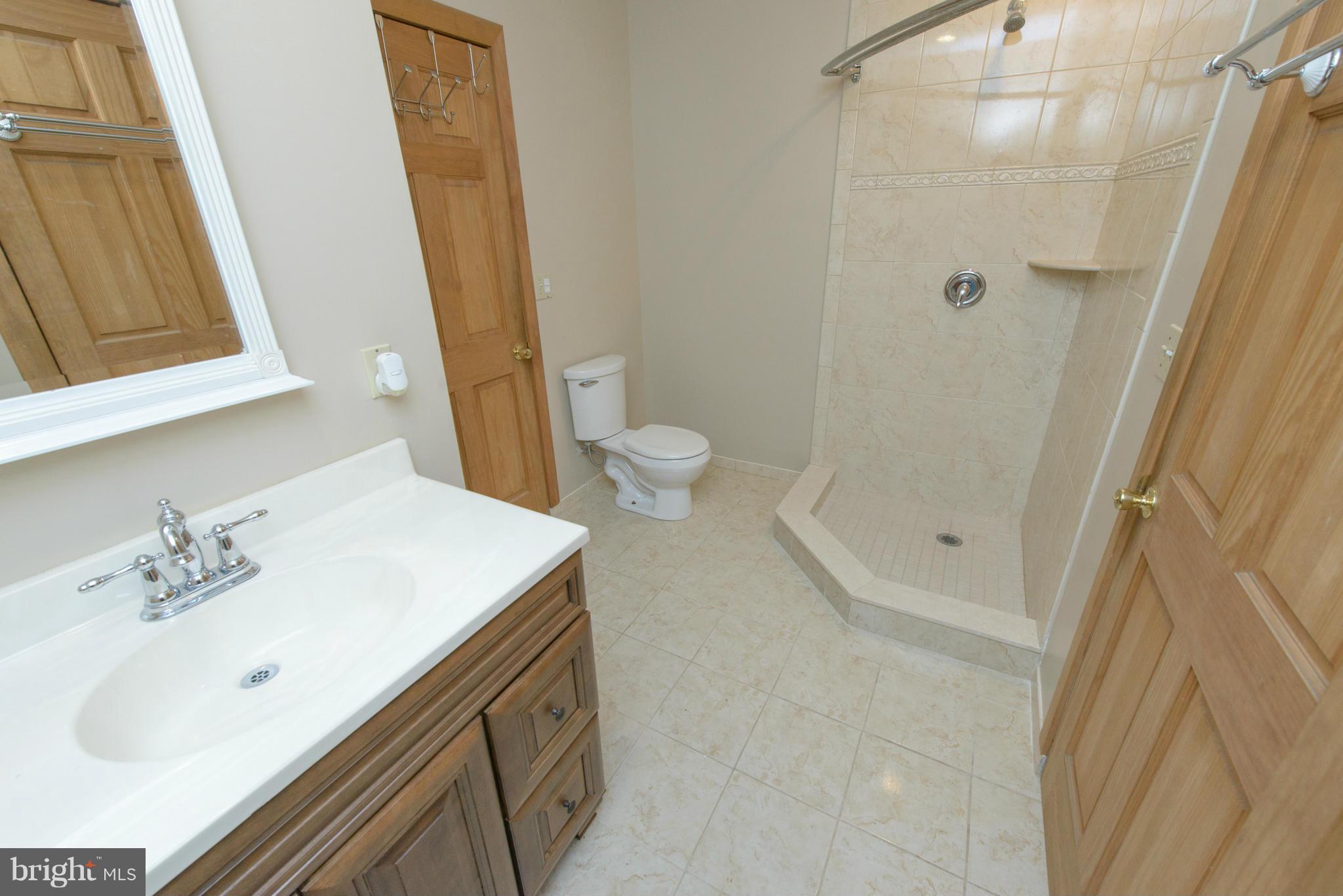8213 WB&A Road Severn, MD 21144 - Photo 21 of 30 a bathroom with a sink a toilet and shower