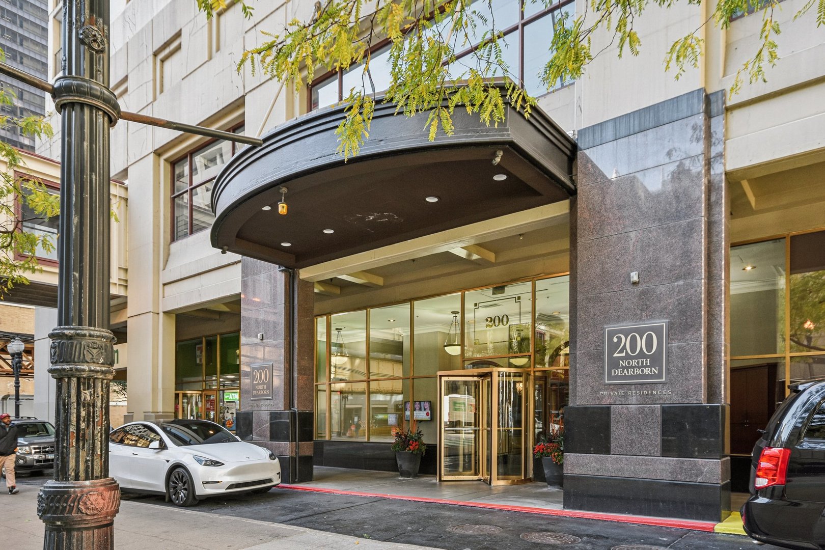 a car parked on the side of a street