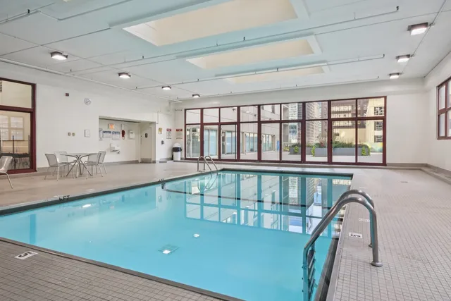 a front view of a building with glass windows