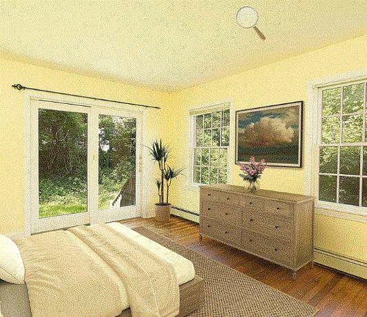17 Mcgregor Road Woods Hole, MA 02543 - Photo 7 of 17 a bedroom with a bed and large windows