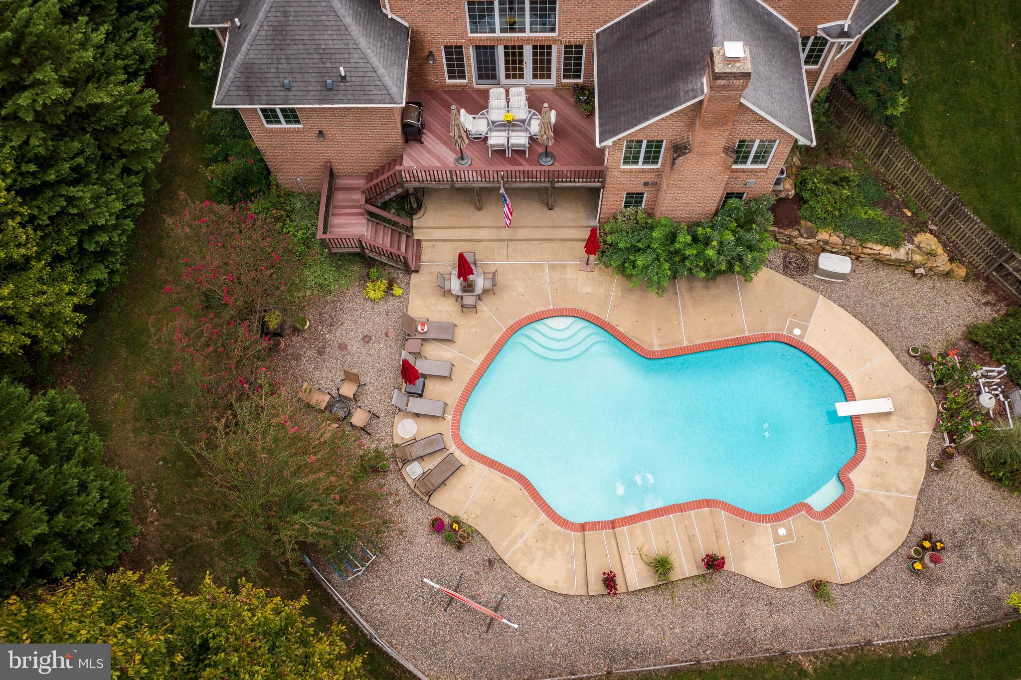 2110 Dixon Road Frederick, MD 21704 - Photo 52 of 57 Aerial View of Home, Pool and Patio Areas