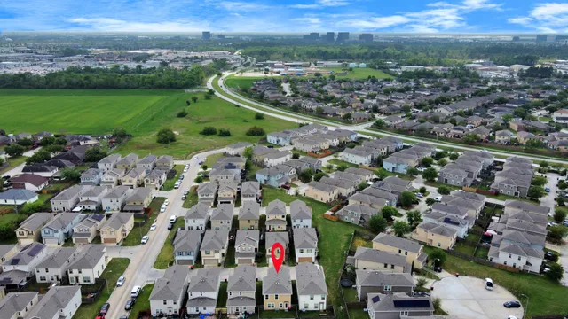 an aerial view of multiple house