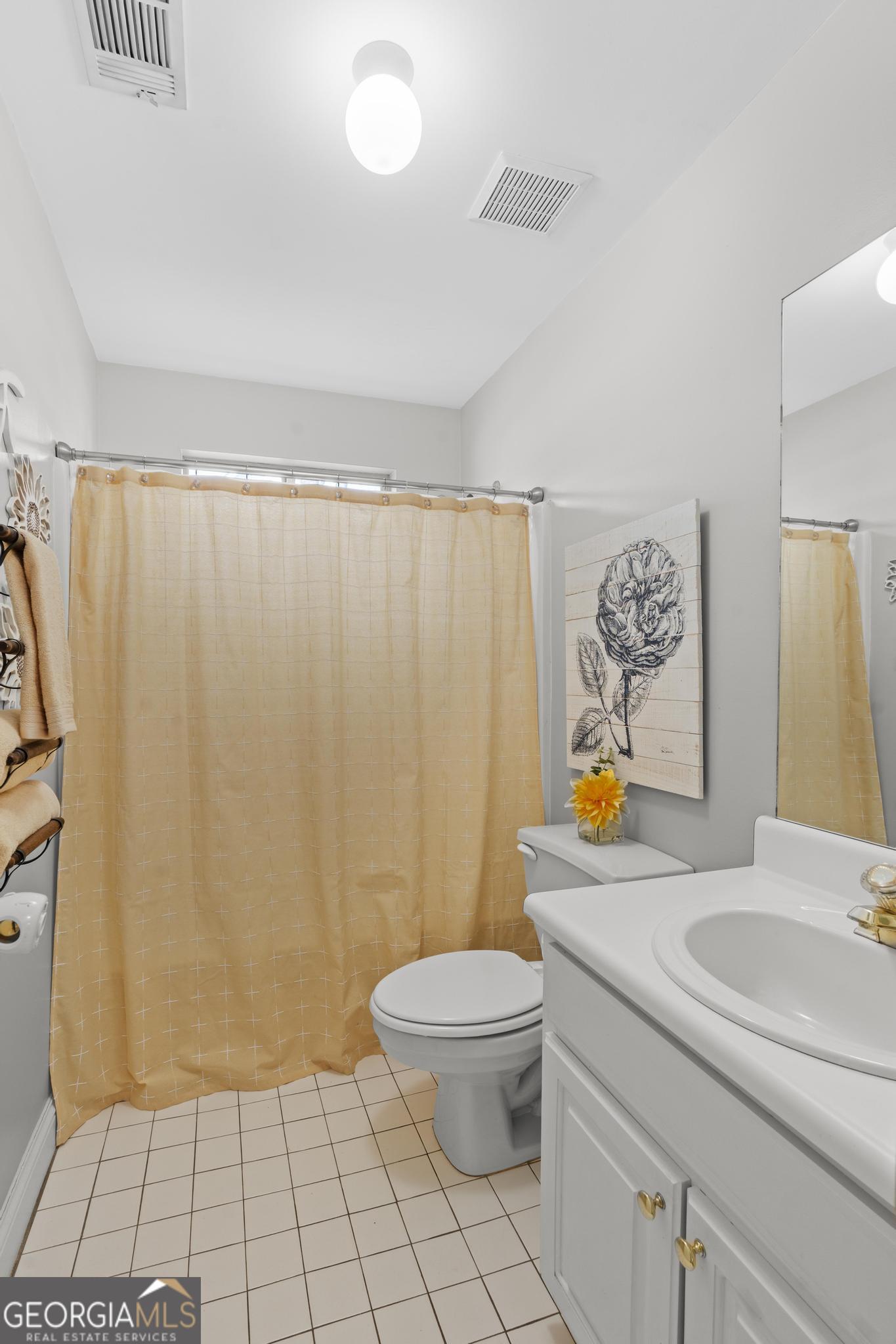 291 Lora Smith Road Newnan, GA 30265 - Photo 10 of 37 a bathroom with a sink a toilet and a shower