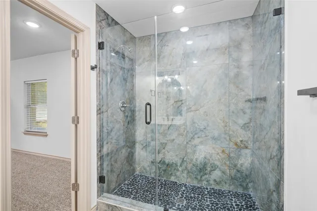 a bathroom with a shower