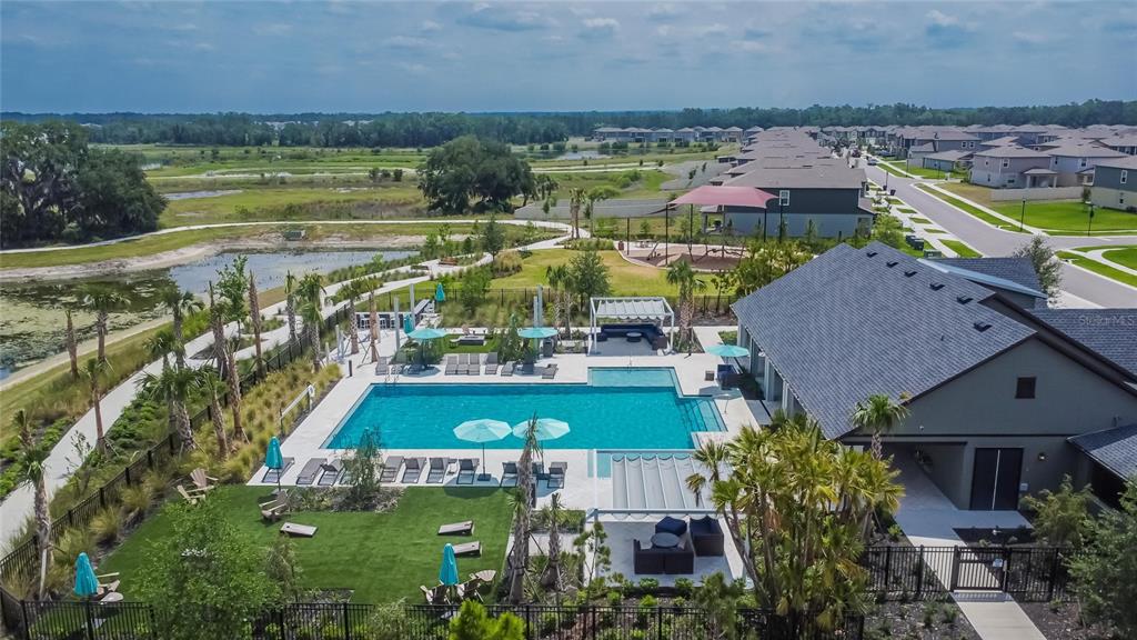 34780 Rainville Loop Zephyrhills, FL 33541 - Photo 5 of 30 an aerial view of a house with a swimming pool
