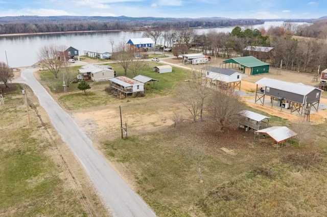 a view of a lake with outdoor space