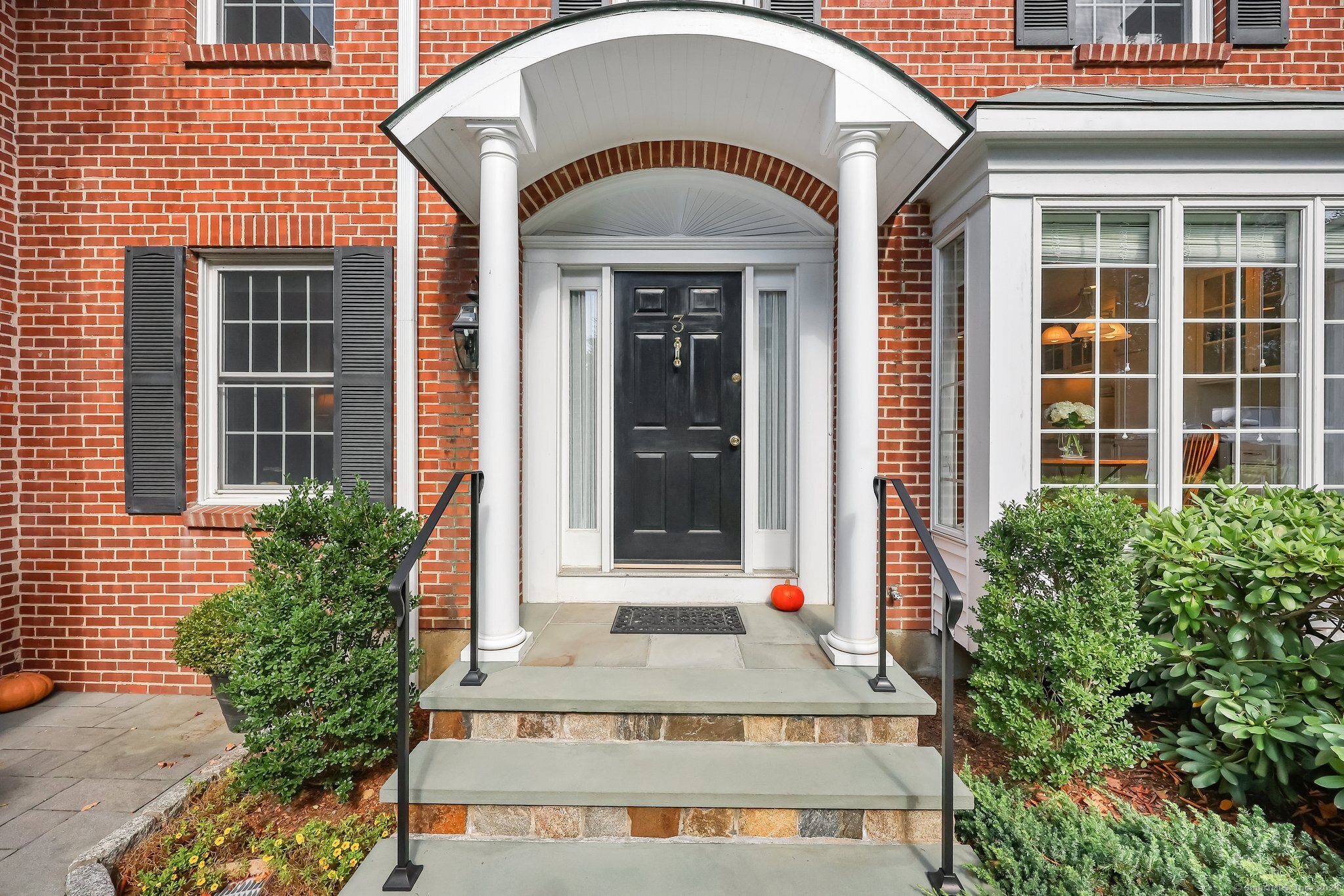 a front view of a house