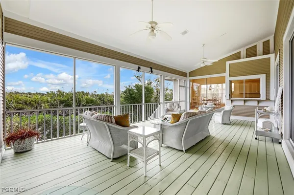 a living room with patio area