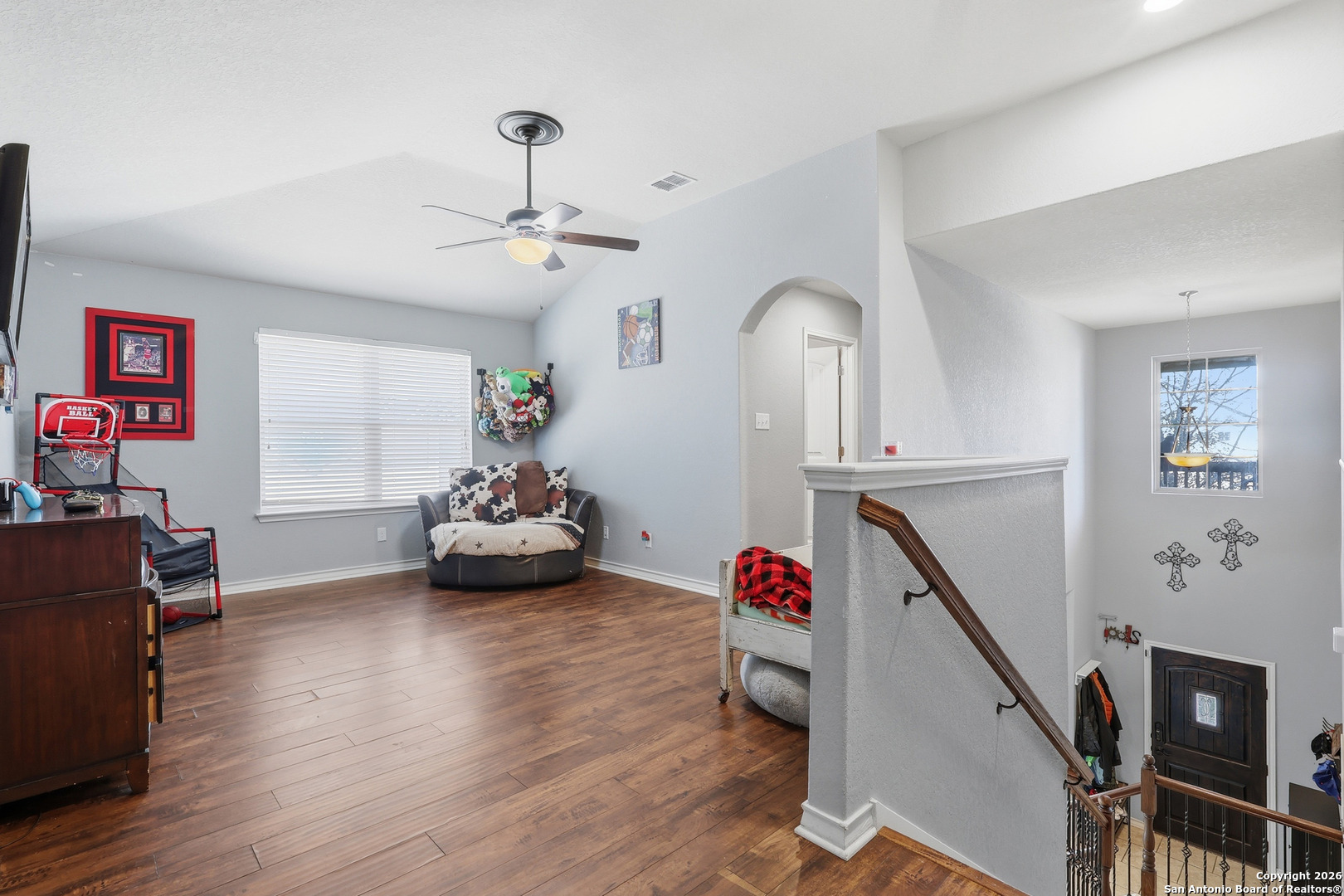 345 Morgan Run Cibolo, TX 78108 - Photo 21 of 22 a bedroom with furniture and a wooden floor