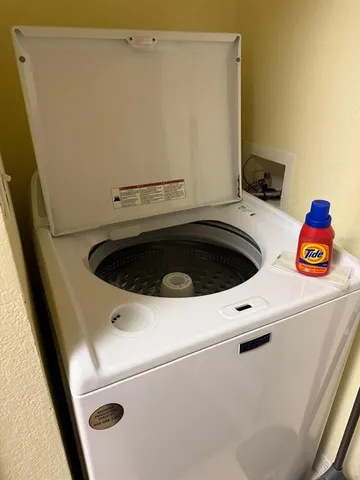 a close up view of washer and dryer