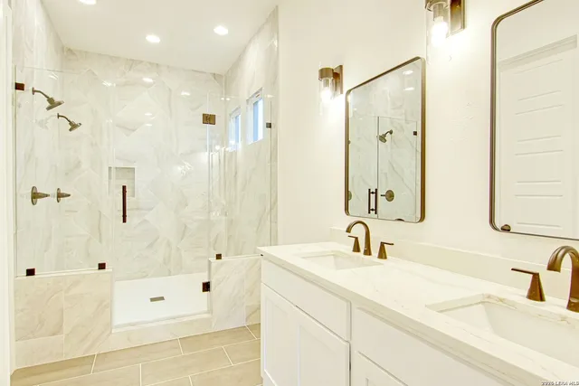 a bathroom with a shower