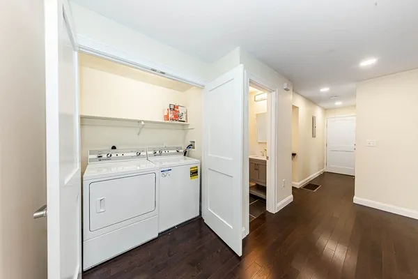 a view of utility room with washer and dryer