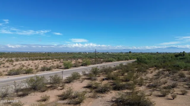 a view of a lake with mountains in the background