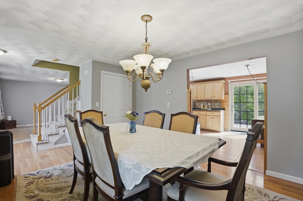160 Gray Road Templeton, MA 01468 - Photo 16 of 42 a view of a dining room with furniture and a chandelier