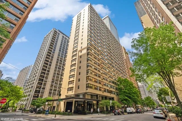 a view of a tall building