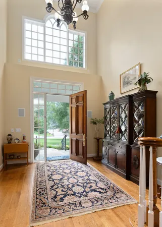 a bedroom with a bed and a fireplace