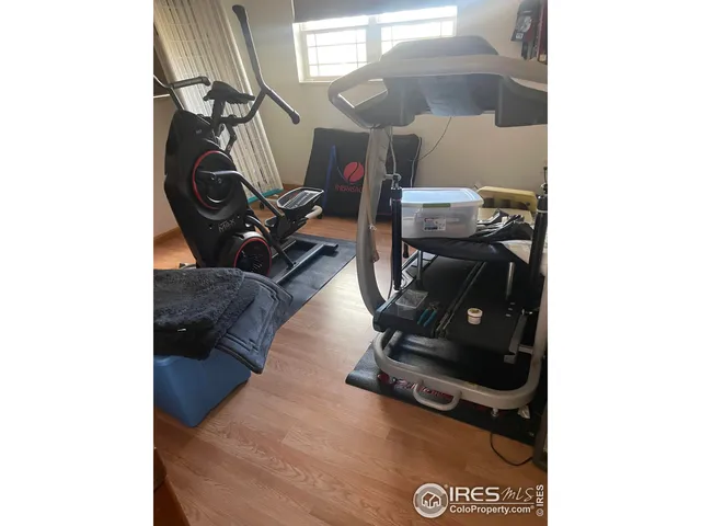 a room with gym equipment