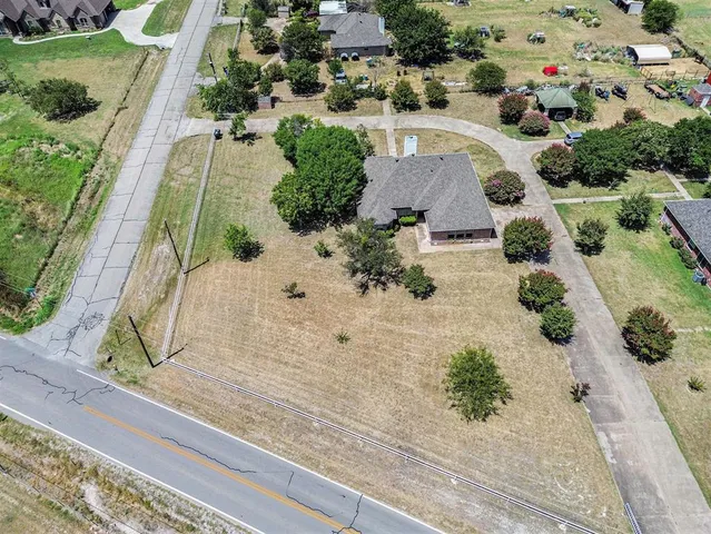 an aerial view of swimming pool