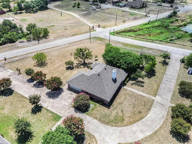 an aerial view of a house having outdoor space