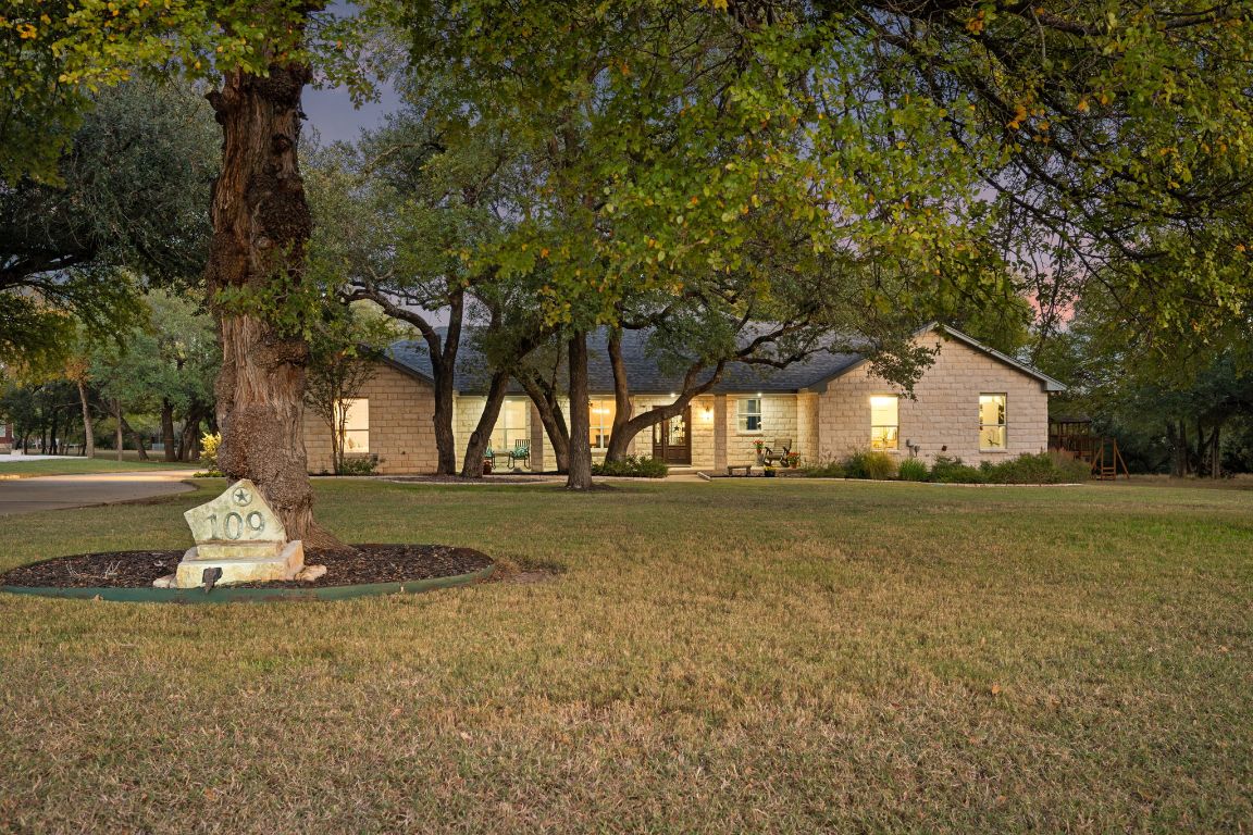 a house view with a garden space