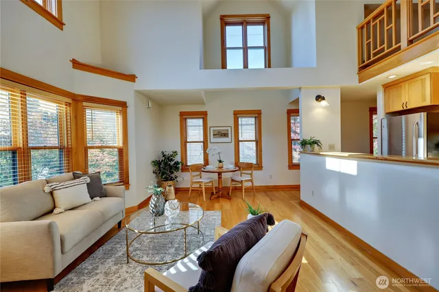 a view of a house with a door and wooden floor
