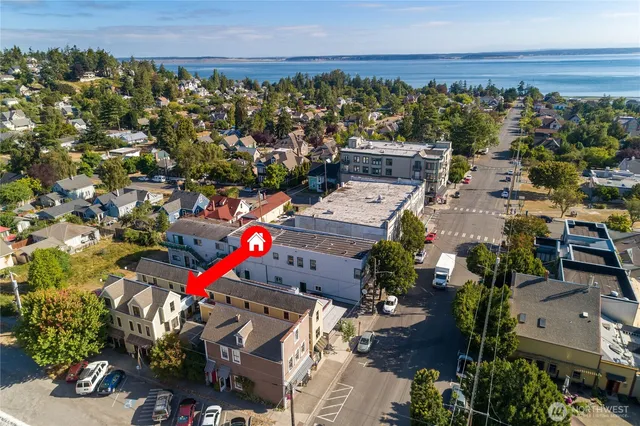 an aerial view of multiple house