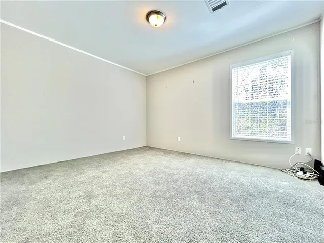 an empty room with a workbench