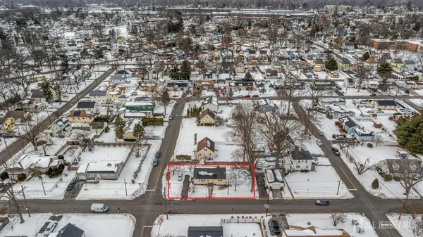 an aerial view of multiple house