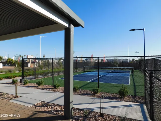a sitting area with furniture