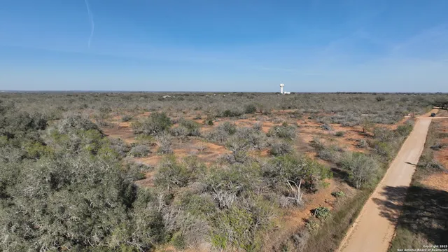 a view of a dry yard with wooden floor and fence