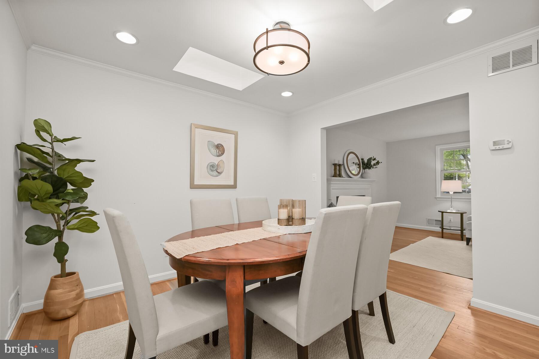 6218 Redwing Road Bethesda, MD 20817 - Photo 9 of 36 Dining room with 2 skylights