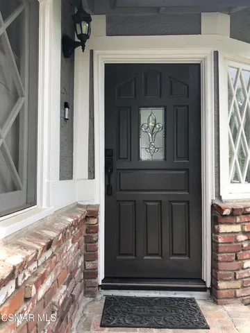 a view of a entryway door of a house